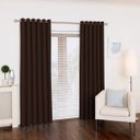 Ver imagem 1 de Cortina Marrom 300x250 Ilhós Cromado Sala/Quarto | FABRITEX ENXOVAIS