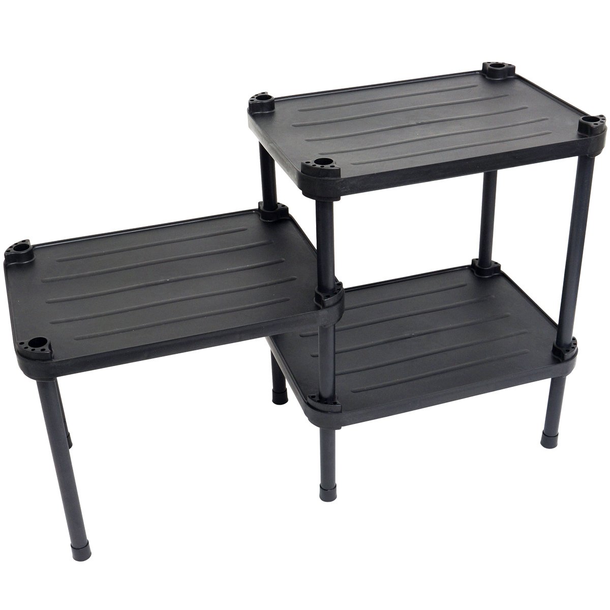 Estante de Plástico Modular Multiuso 3 Prateleiras 2 Torres Preta Montável 39 Kg Qualyplas 3 PRATELE