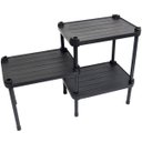 Ver imagem 1 de Estante de Plástico Modular Multiuso 3 Prateleiras 2 Torres Preta Montável 39 Kg Qualyplas 3 PRATELE