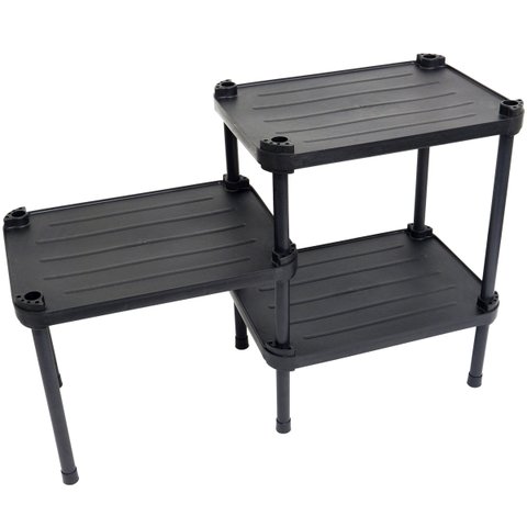Estante de Plástico Modular Multiuso 3 Prateleiras 2 Torres Preta Montável 39 Kg Qualyplas 3 PRATELE