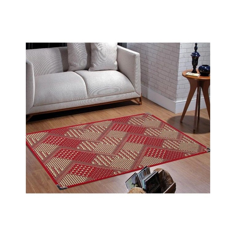 Tapete Sisal Sala 2,00 x 3,00 Antiderrapante Vermelho S-565 Tapete Sisal Sala 2,00 x 3,00 Antiderrapante Vermelho S-565