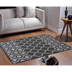 Tapete Sisal Sala 2,00 x 2,50 Antider. Preto/ Cinza S-566