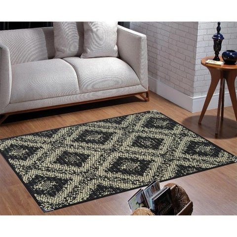 Tapete Sisal Sala 2,00 x 2,50 Antiderrapante Preto S-561