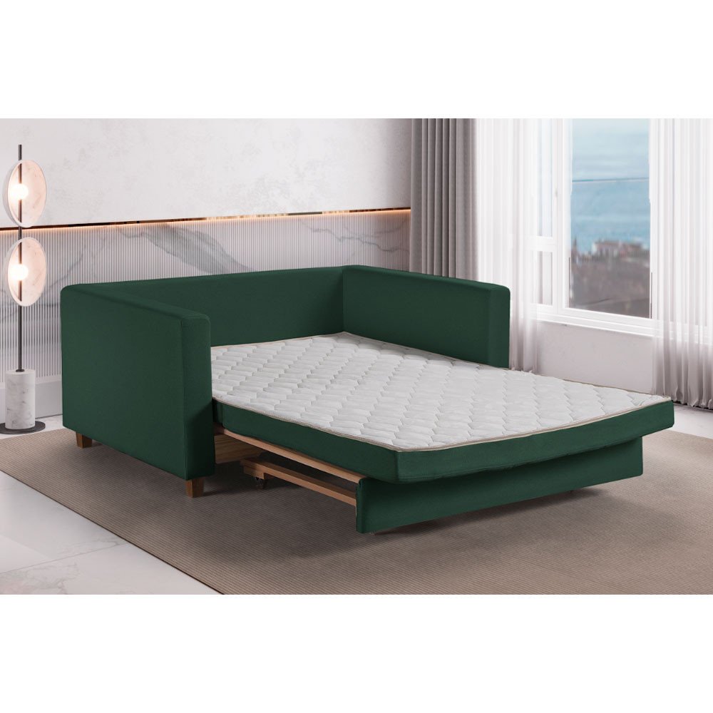 Sofa Cama Casal Marcelle 2 Lugares 150cm Linho Pe de Madeira - 3