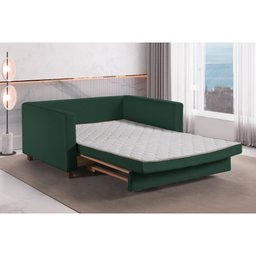 Sofá Cama Casal Marcelle 2 Lugares 150cm Linho Pé de Madeira - Talento Móveis - 3