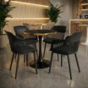 Ver imagem 2 de Conjunto Mesa de Jantar Redonda Majestic 70cm Preta com 4 Cadeiras Estofadas Marcela - Preto