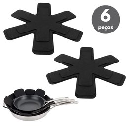 Kit 6 Pçs Protetor Panela Frigideira Travessas Anti Risco p Guardar Empilhado e não riscar Feltro - 1