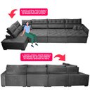 Ver imagem 4 de Sofá de Canto 4,80x2,36m Retrátil e Reclinável com Molas Cama inBox Platinum Esquerdo Suede