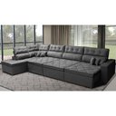 Ver imagem 1 de Sofá de Canto 4,80x2,36m Retrátil e Reclinável com Molas Cama inBox Platinum Esquerdo Suede