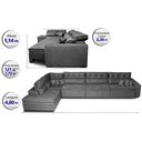 Ver imagem 2 de Sofá de Canto 4,80x2,36m Retrátil e Reclinável com Molas Cama inBox Platinum Esquerdo Suede