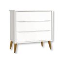 Ver imagem 1 de Cômoda Infantil 3 Gavetas Retrô Branco Theo Madeira