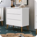 Ver imagem 2 de Cômoda Infantil 3 Gavetas Retrô Branco Theo Madeira