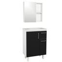 Ver imagem 1 de Conjunto Gabinete de Banheiro Gouda 1 Porta 2 Gavetas MDF - MDP 15mm 60cm Preto Venturi