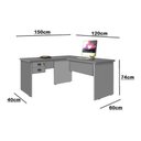 Ver imagem 2 de Escrivaninha em L Mesa de Computador Taur. Canela 2 Gavetas - Canela