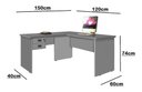 Ver imagem 2 de Escrivaninha em L Mesa de Computador Taur. Canela 2 Gavetas - Canela
