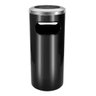Cinzeiro Lixeira Plástico Com Aro Em Aço Inox 50 Litros:Preto - 1