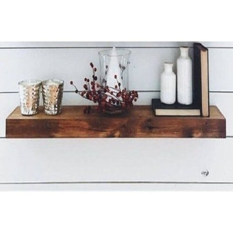 Prateleira com Suporte Invisível Madeira Maciça 60x15