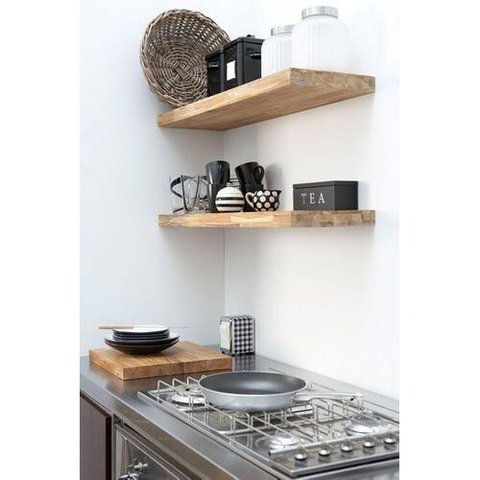 Kit 2 Prateleiras 50x20 Suporte Invisível Madeira Maciça