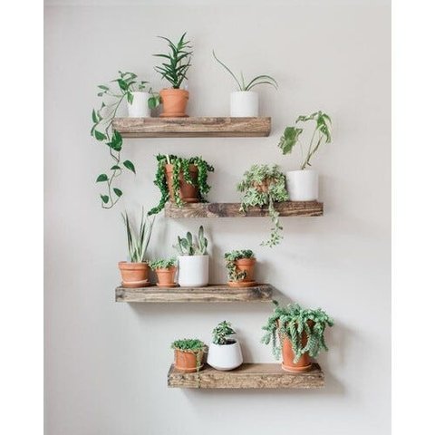 Kit 4 Prateleiras 45x15 Suporte Invisível Madeira Maciça