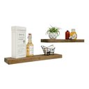 Ver imagem 4 de Kit 2 Prateleiras Com Suporte Invisível Madeira Maciça