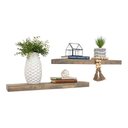 Ver imagem 1 de Kit 2 Prateleiras Com Suporte Invisível Madeira Maciça