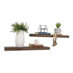 Kit 2 Prateleiras Com Suporte Invisível Madeira Maciça - 5
