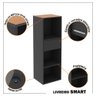 Conjunto de Escritório 3 Peças Smart Office Mesa Armário e Aparador - Preto e Cedro - 5