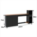 Ver imagem 7 de Conjunto de Escritório 3 Peças Smart Office Mesa Armário e Aparador - Preto e Cedro