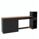 Ver mais imagens de Conjunto de Escritório 3 Peças Smart Office Mesa Armário e Aparador - Preto e Cedro