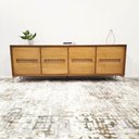 Ver imagem 2 de Balcão Buffet Paraty 220 Cm Laminado Madeira Pés Metal e Palhinha Mel