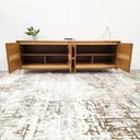 Ver imagem 3 de Balcão Buffet Paraty 220 Cm Laminado Madeira Pés Metal e Palhinha Mel