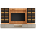 Ver imagem 1 de Rack com Painel e 4 Cristaleiras 2 Portas com LED Magnata Canela/Gris