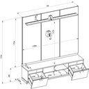 Ver imagem 5 de Rack com Painel e 4 Cristaleiras 2 Portas com LED Magnata Canela/Gris