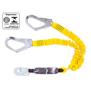 Talabarte Duplo Y com Elástico e Fita Tubular com Abs com Mosquetão Abertura 55mm