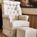 Ver mais imagens de Poltrona de Amamentação Balanço e Puff Lila Baby Veludo Bege Quarto do Bebê - Larbelle Móveis