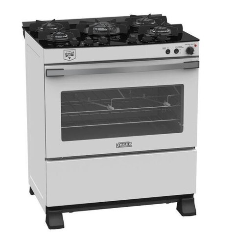 Fogao 5 Bocas Venax Gaudi Vetro Vitreo Branco Gas GLP 127 V