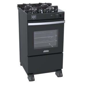 Fogao 4 Bocas Venax Gaudi Vetro Vitreo Preto Fosco Gas GLP 220 V