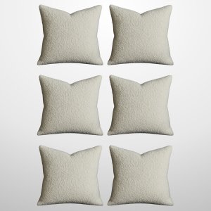 Kit 6 Capas de Almofada Bouclé 50x50 Decorativa Areia