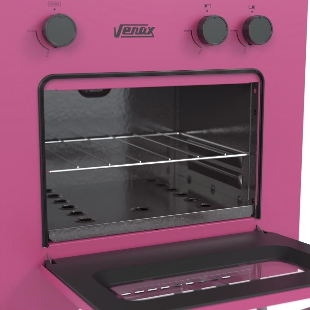 FOGAO 2 BOCAS VENAX MINI COOK PINK GAS GLP - 4