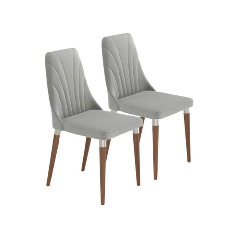Conjunto 2 Cadeiras de Cozinha Loren Natural Mesa de Jantar