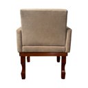 Ver imagem 5 de Kit 4 Poltronas Nina para Recepção Pés de Madeira Maciça Linho Bege