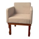 Ver imagem 4 de Kit 4 Poltronas Nina para Recepção Pés de Madeira Maciça Linho Bege