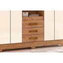 Ver imagem 6 de Guarda Roupa Solteiro 4 Portas e 3 Gavetas C/ Espelho e Pés Briz B24 Nature/veludo Light Cinza Gelo