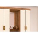 Ver imagem 5 de Guarda Roupa Solteiro 4 Portas e 3 Gavetas C/ Espelho e Pés Briz B24 Nature/veludo Light Cinza Gelo