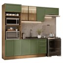 Ver imagem 2 de Armário de Cozinha Completa 270 cm Rustic/Verde Vik Madesa 08