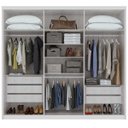 Ver imagem 4 de Guarda-Roupa Casal 6 Portas 5 Gavetas Áries Lopas Branco