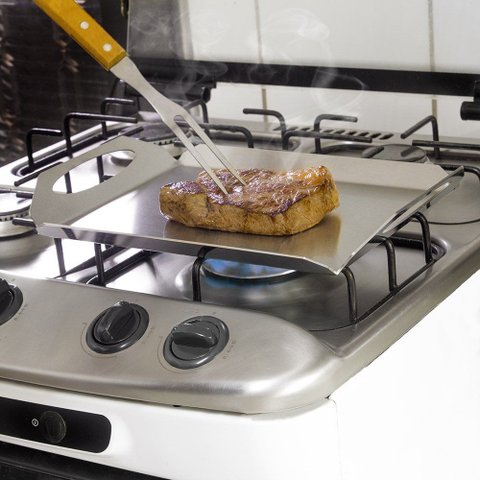 Chapa para Fritura em 100 % Inox 20 X 28 Cm de Base