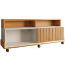 Ver imagem 2 de Rack para Sala de Estar TV 60 pol com Rodízios 160cm Mercy B01 Cinamomo Off White - Lyam Decor