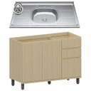 Ver imagem 2 de Balcão de Cozinha com Pia Inox 120cm Pierre Carvalho L01 - Mpozenato