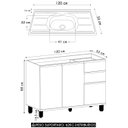 Ver imagem 3 de Balcão de Cozinha com Pia Inox 120cm Pierre Carvalho L01 - Mpozenato